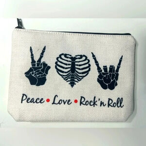 Peace  Love Rock n Roll Pencil Case / Zipper Bag ☮️❤️🤘